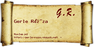 Gerle Róza névjegykártya